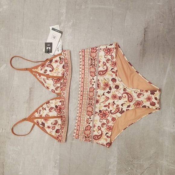 💕RIP CURL💕 Desert Dawn Bikini Banded Triangle Top + High Waisted Bottom M NWT - Picture 1 of 16
